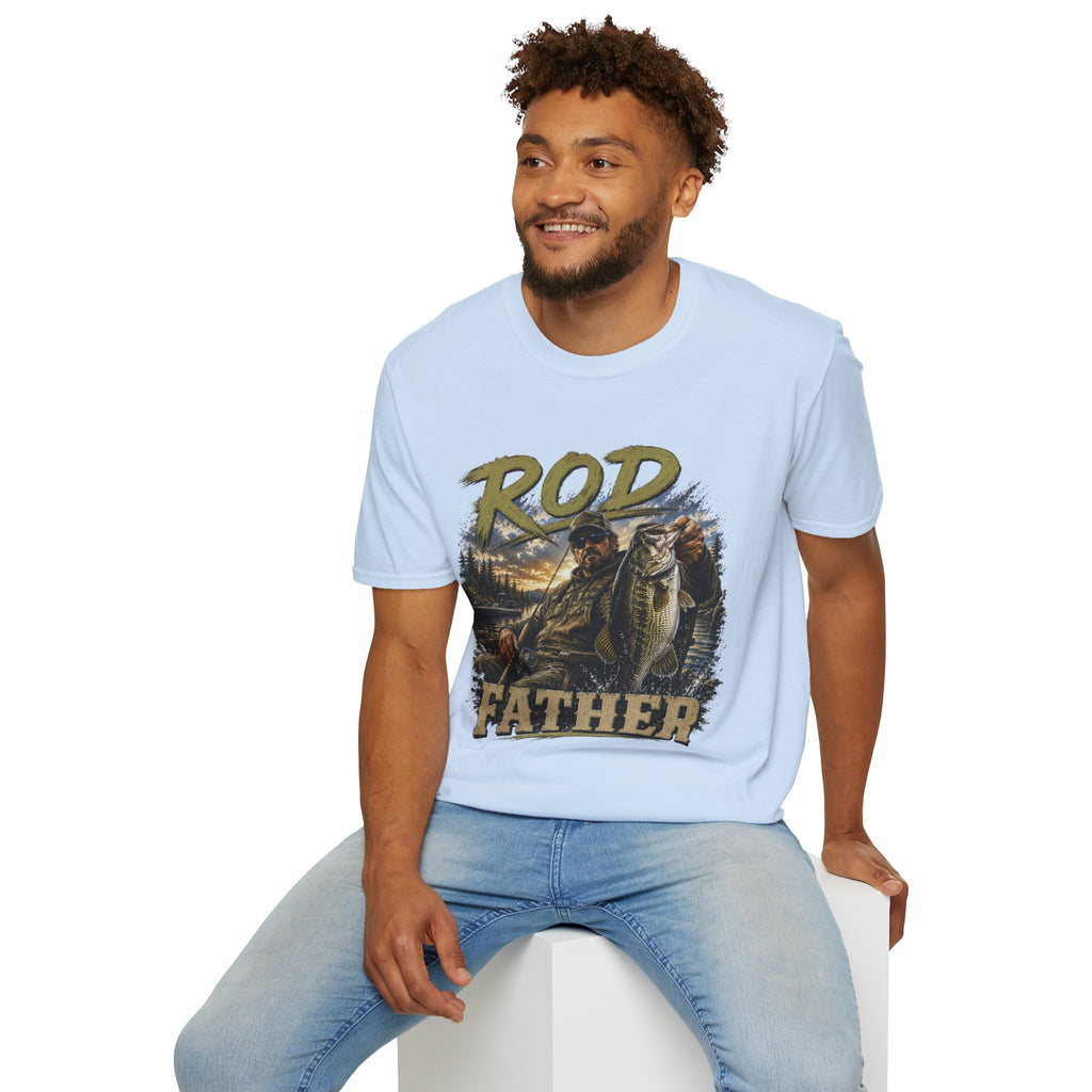 "'Rod Father" Fishing T‑Shirt — Vintage Bass Fisherman Graphic Tee