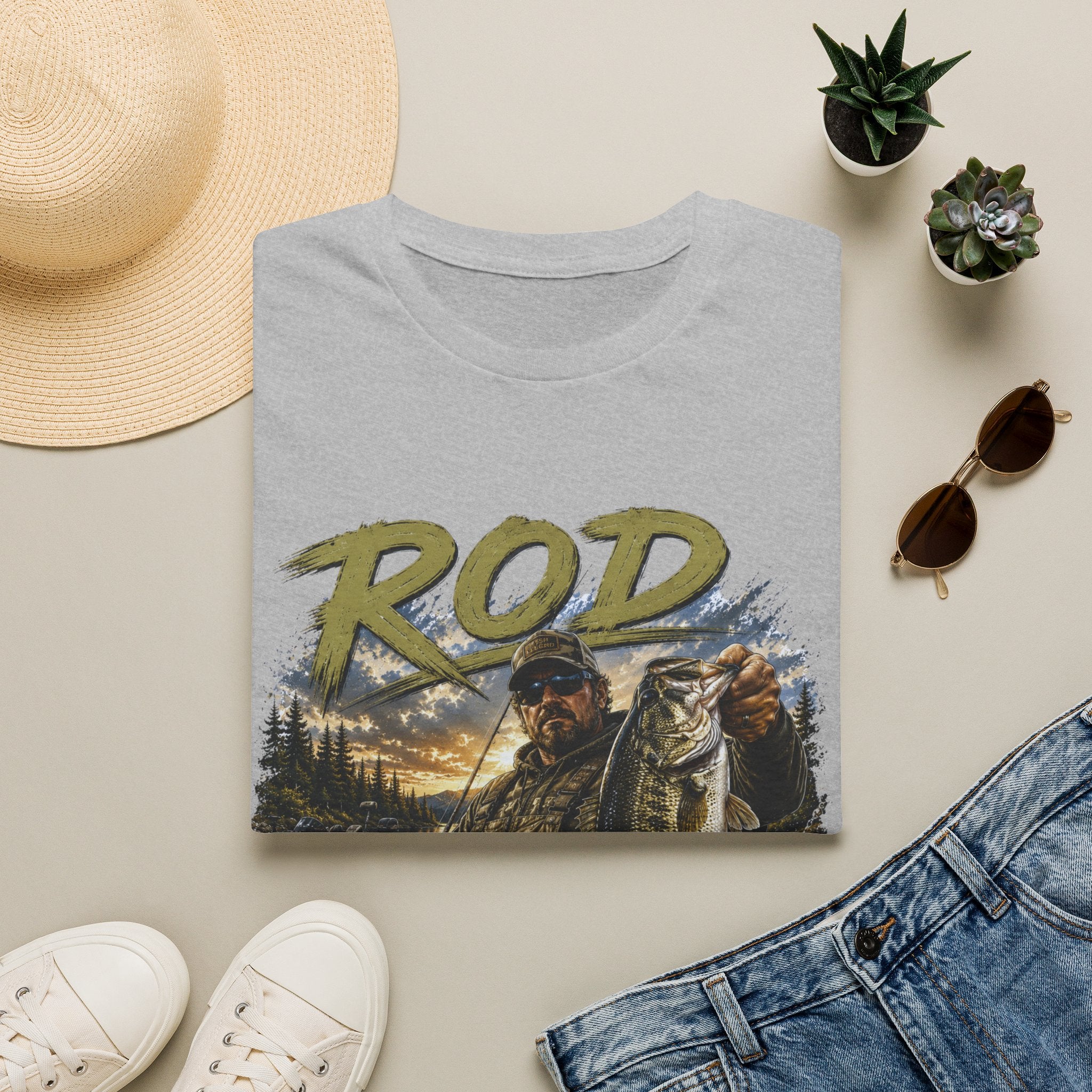 "'Rod Father" Fishing T‑Shirt — Vintage Bass Fisherman Graphic Tee