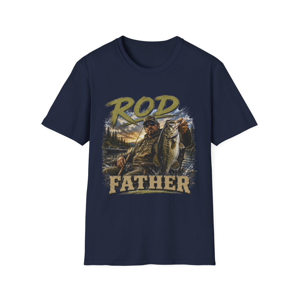 "'Rod Father" Fishing T‑Shirt — Vintage Bass Fisherman Graphic Tee