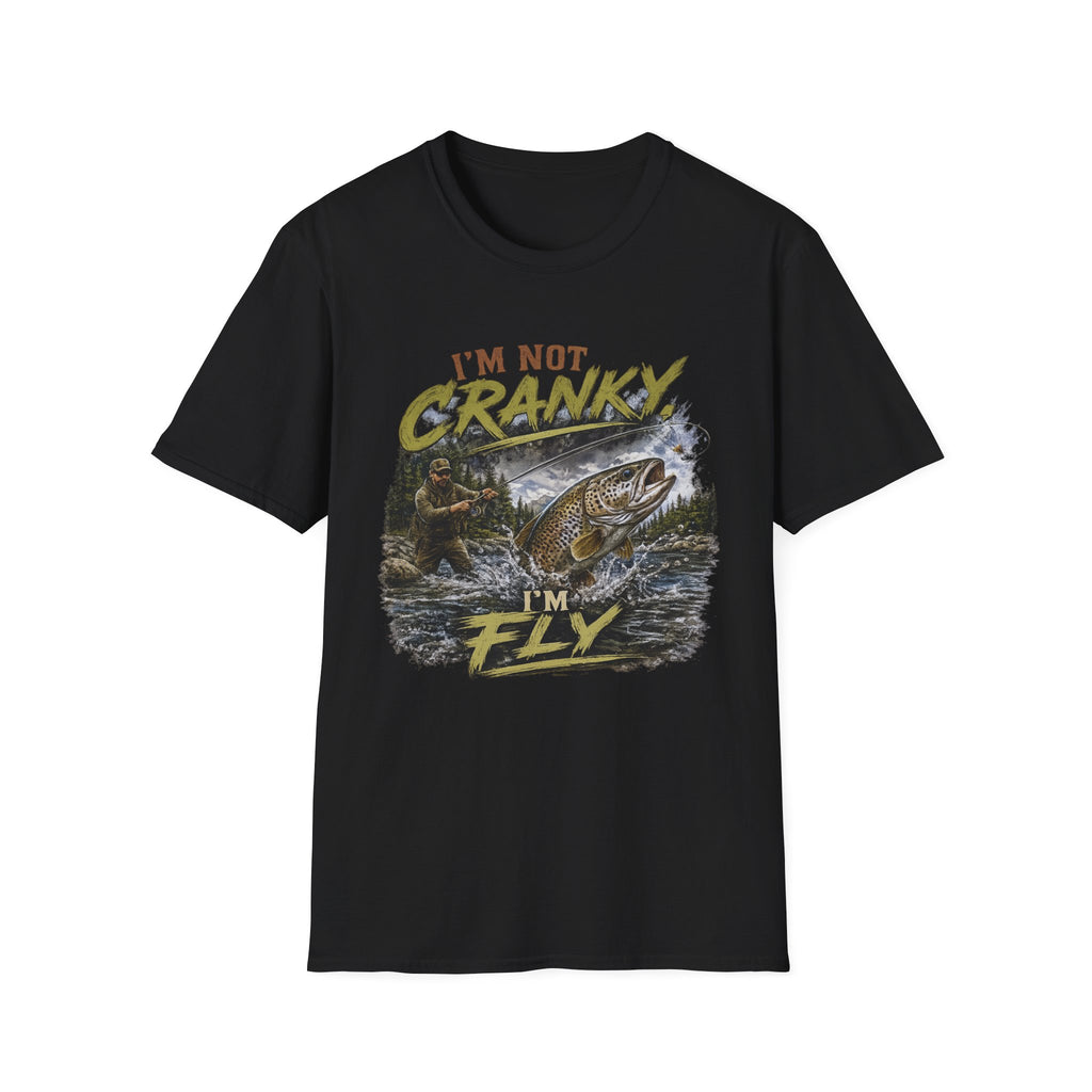 "I’m Not Cranky, I’m Fly" Vintage Trout Fly-Fishing Tee