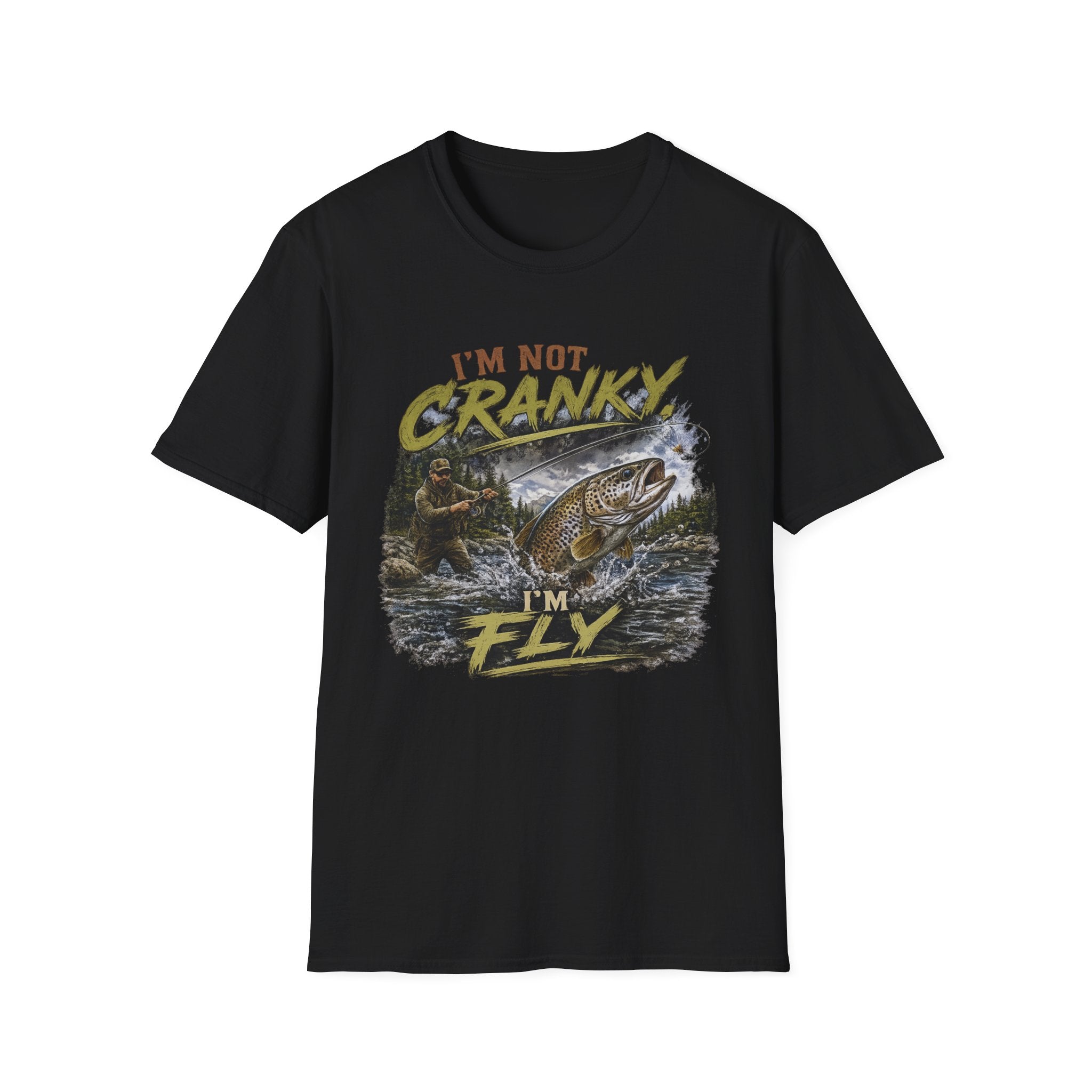 "I’m Not Cranky, I’m Fly" Vintage Trout Fly-Fishing Tee