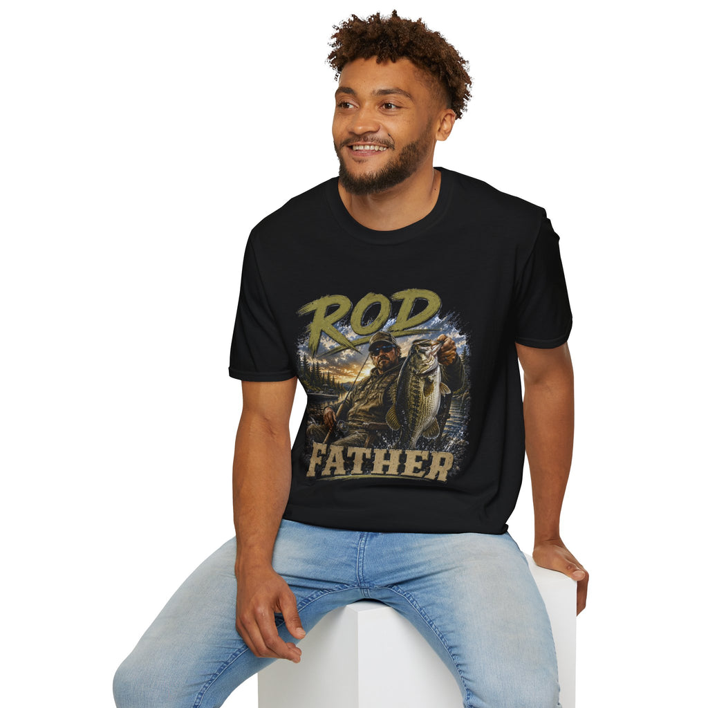 "'Rod Father" Fishing T‑Shirt — Vintage Bass Fisherman Graphic Tee