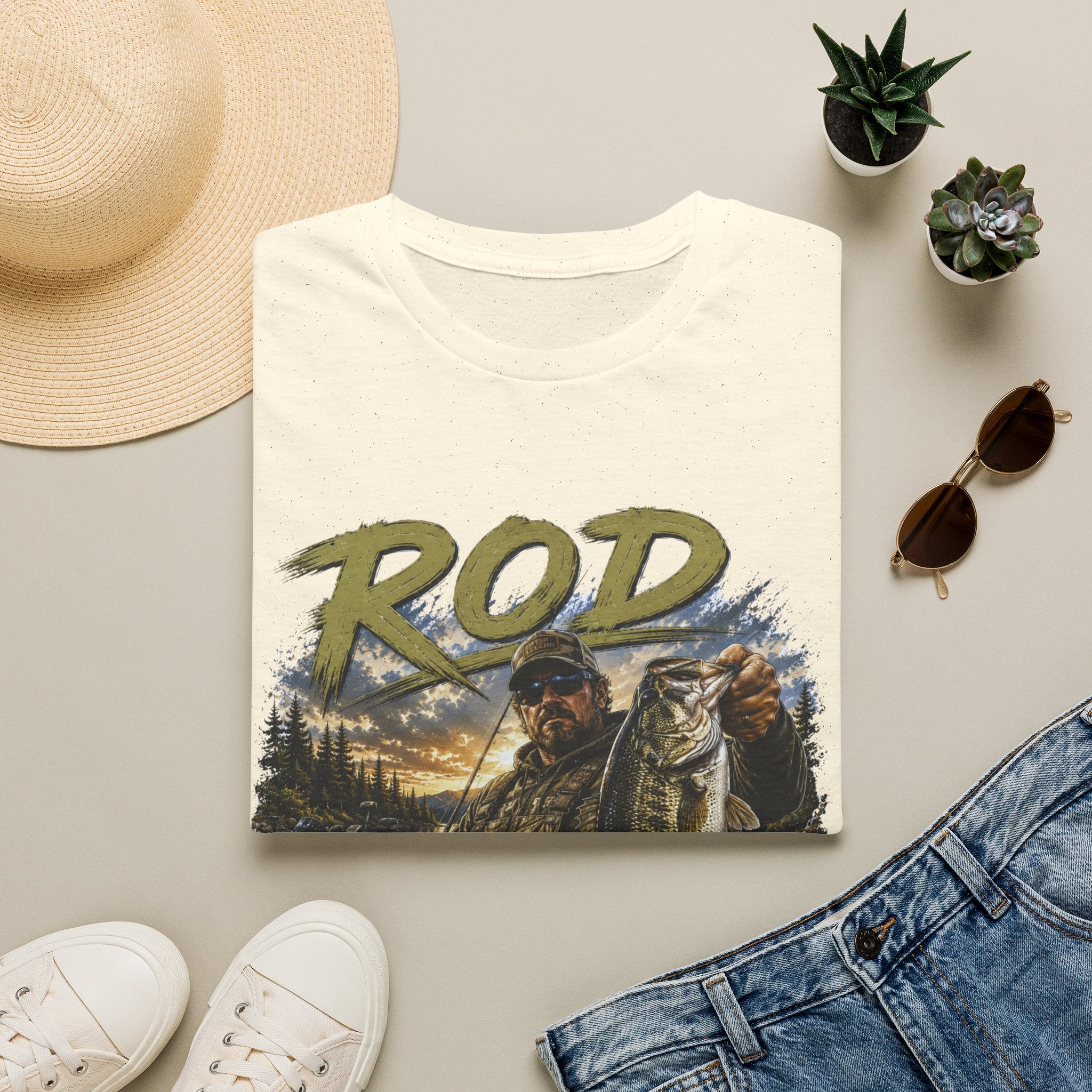 "'Rod Father" Fishing T‑Shirt — Vintage Bass Fisherman Graphic Tee