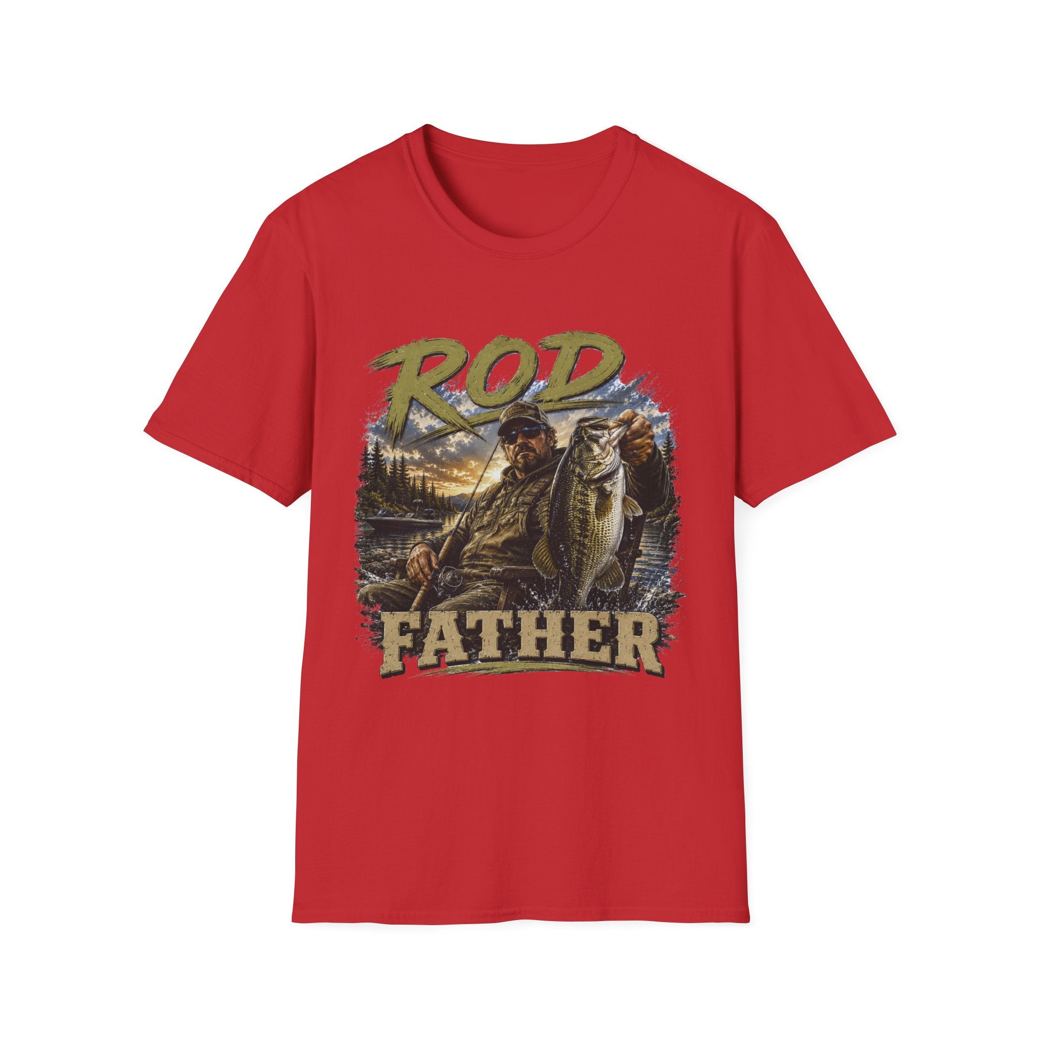 "'Rod Father" Fishing T‑Shirt — Vintage Bass Fisherman Graphic Tee