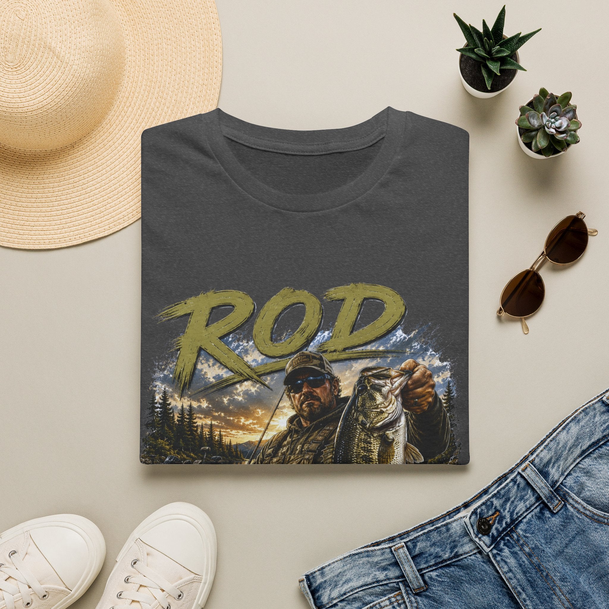 "'Rod Father" Fishing T‑Shirt — Vintage Bass Fisherman Graphic Tee