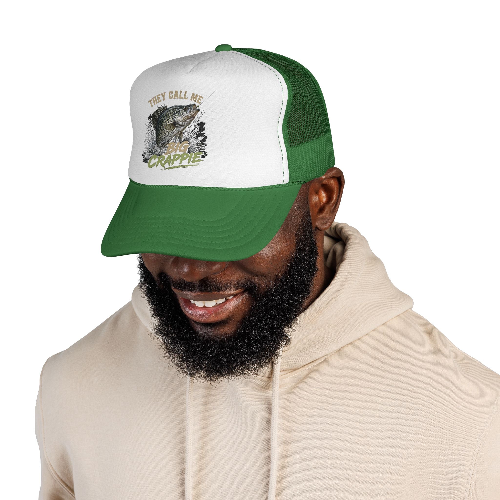 "They Call Me Big Crappie" Crappie Fishing Trucker Cap – Mesh Hat for Anglers