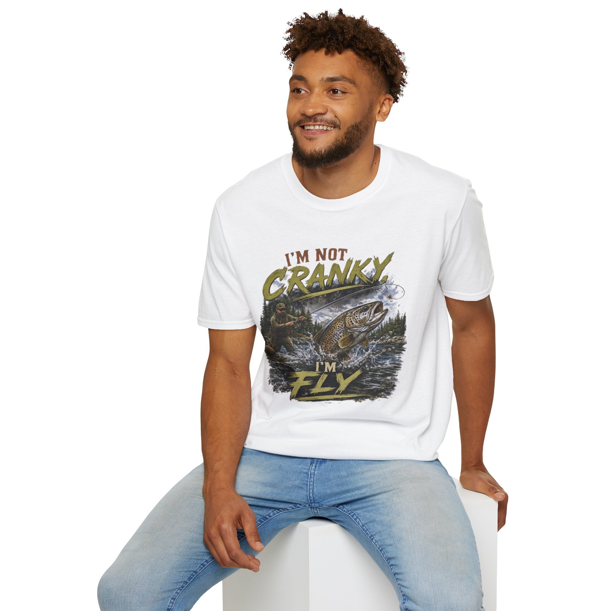 "I’m Not Cranky, I’m Fly" Vintage Trout Fly-Fishing Tee