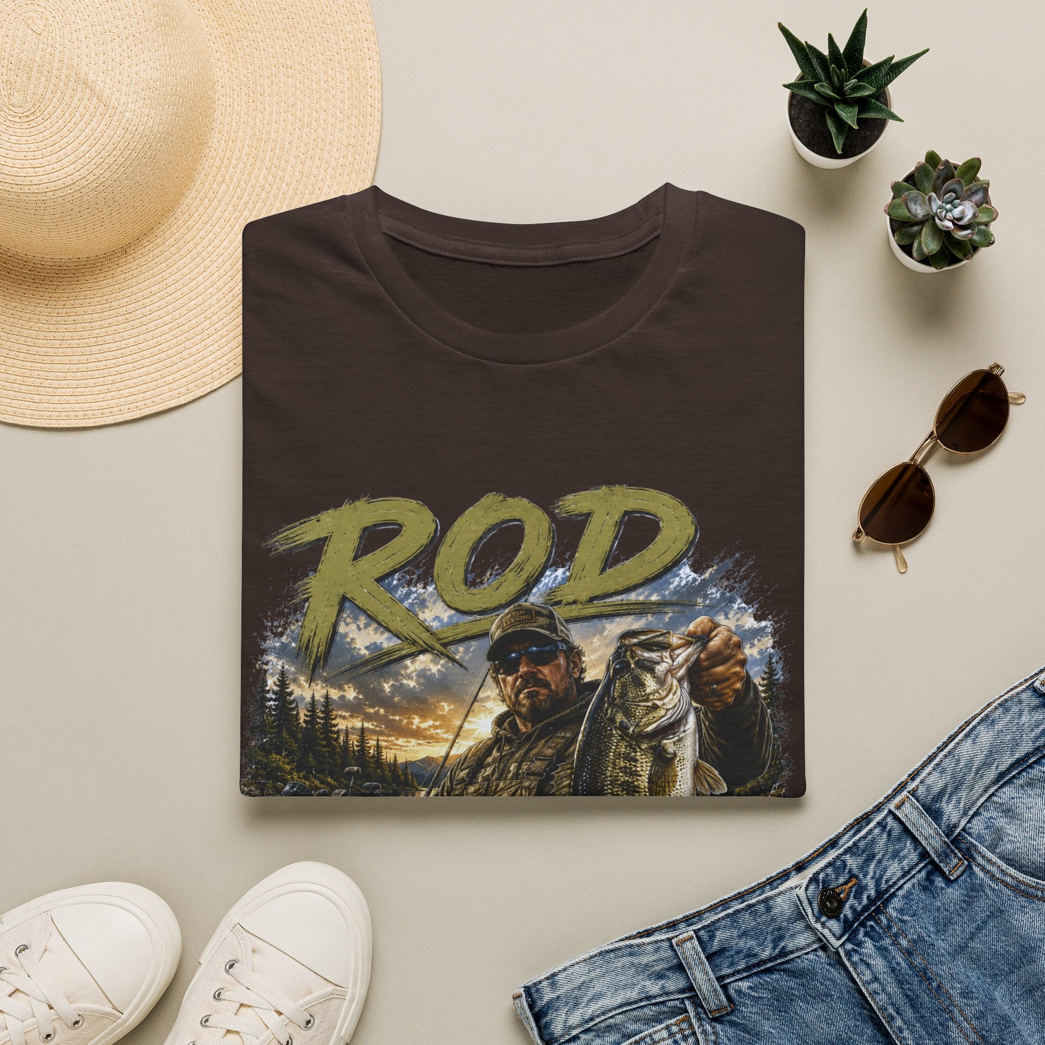 "'Rod Father" Fishing T‑Shirt — Vintage Bass Fisherman Graphic Tee
