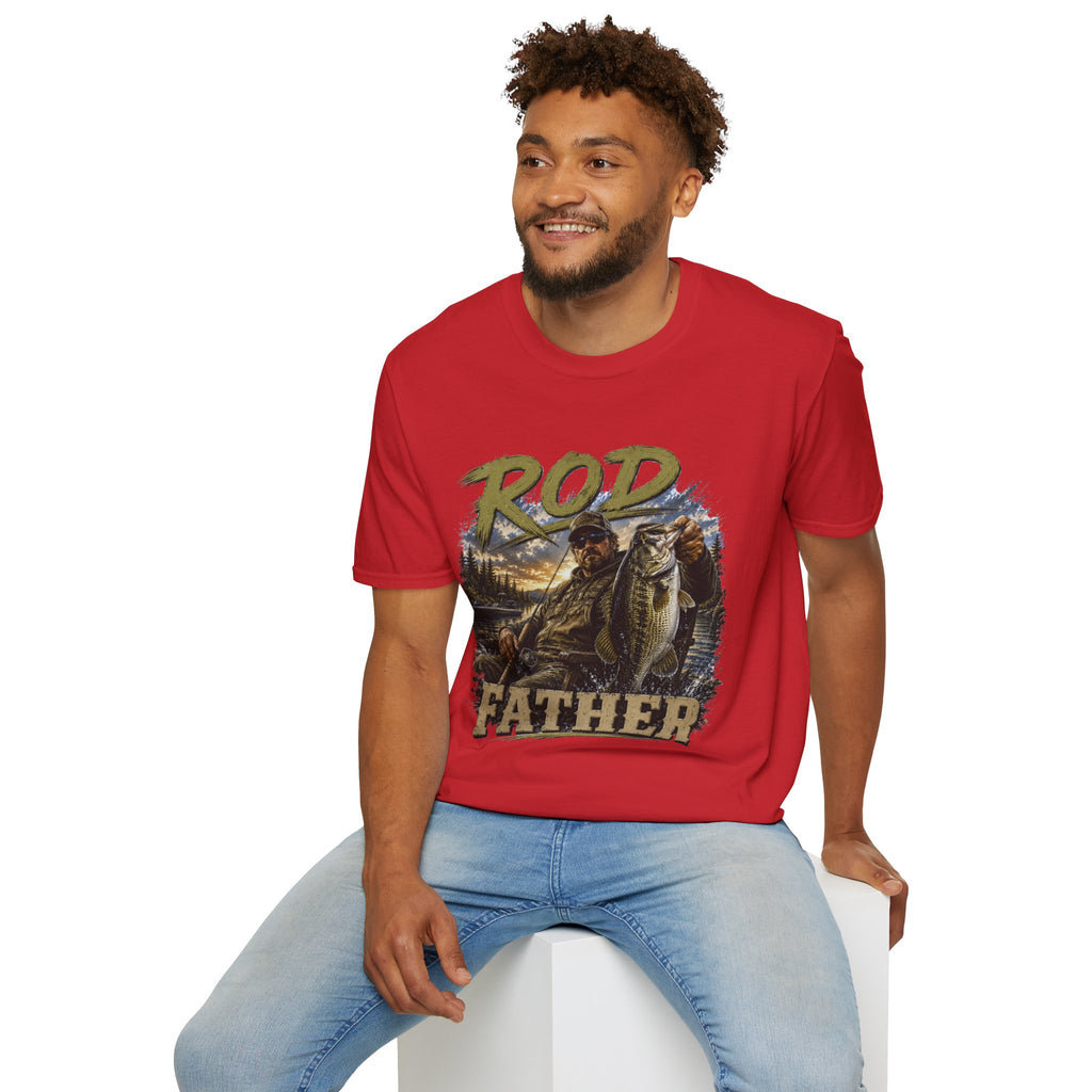 "'Rod Father" Fishing T‑Shirt — Vintage Bass Fisherman Graphic Tee