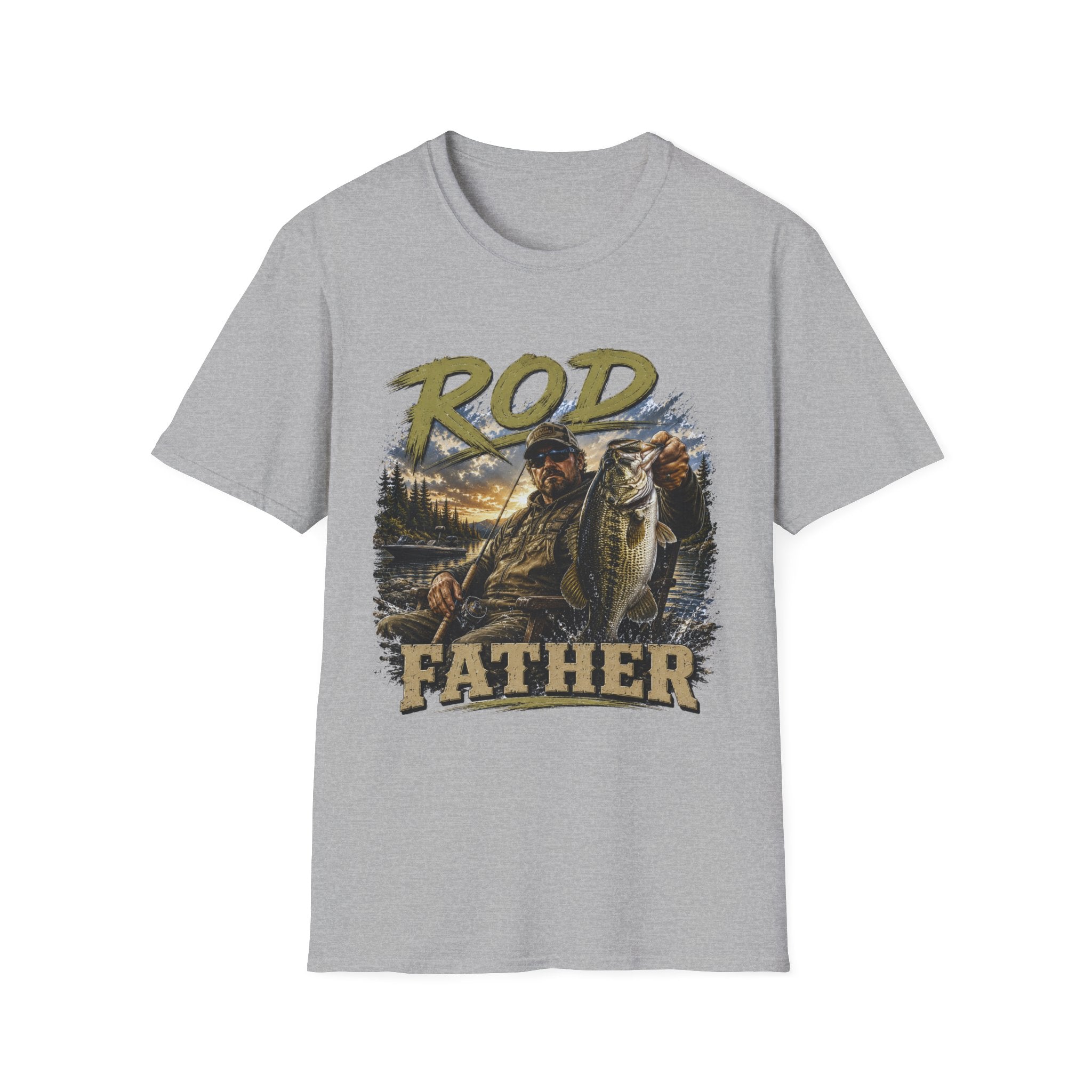 "'Rod Father" Fishing T‑Shirt — Vintage Bass Fisherman Graphic Tee
