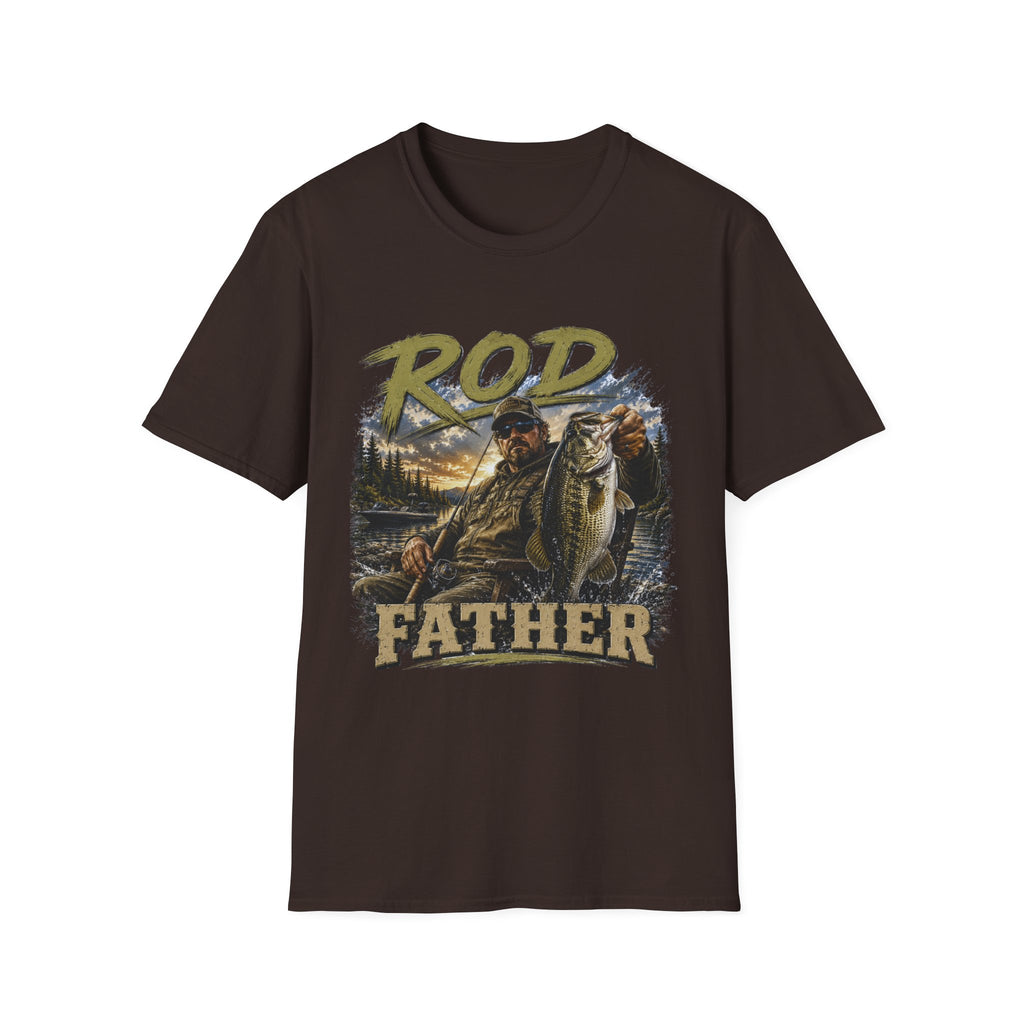 "'Rod Father" Fishing T‑Shirt — Vintage Bass Fisherman Graphic Tee
