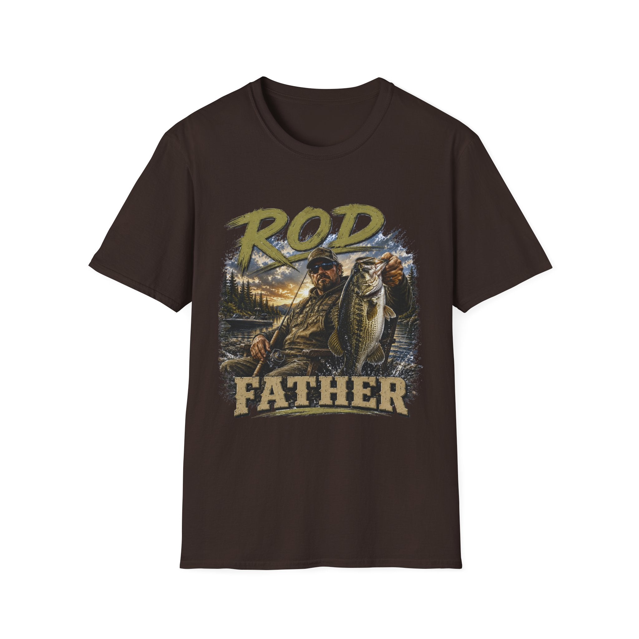 "'Rod Father" Fishing T‑Shirt — Vintage Bass Fisherman Graphic Tee