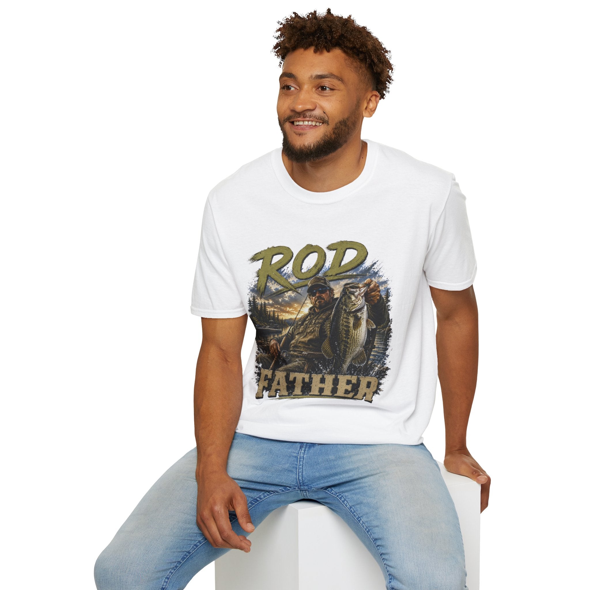 "'Rod Father" Fishing T‑Shirt — Vintage Bass Fisherman Graphic Tee