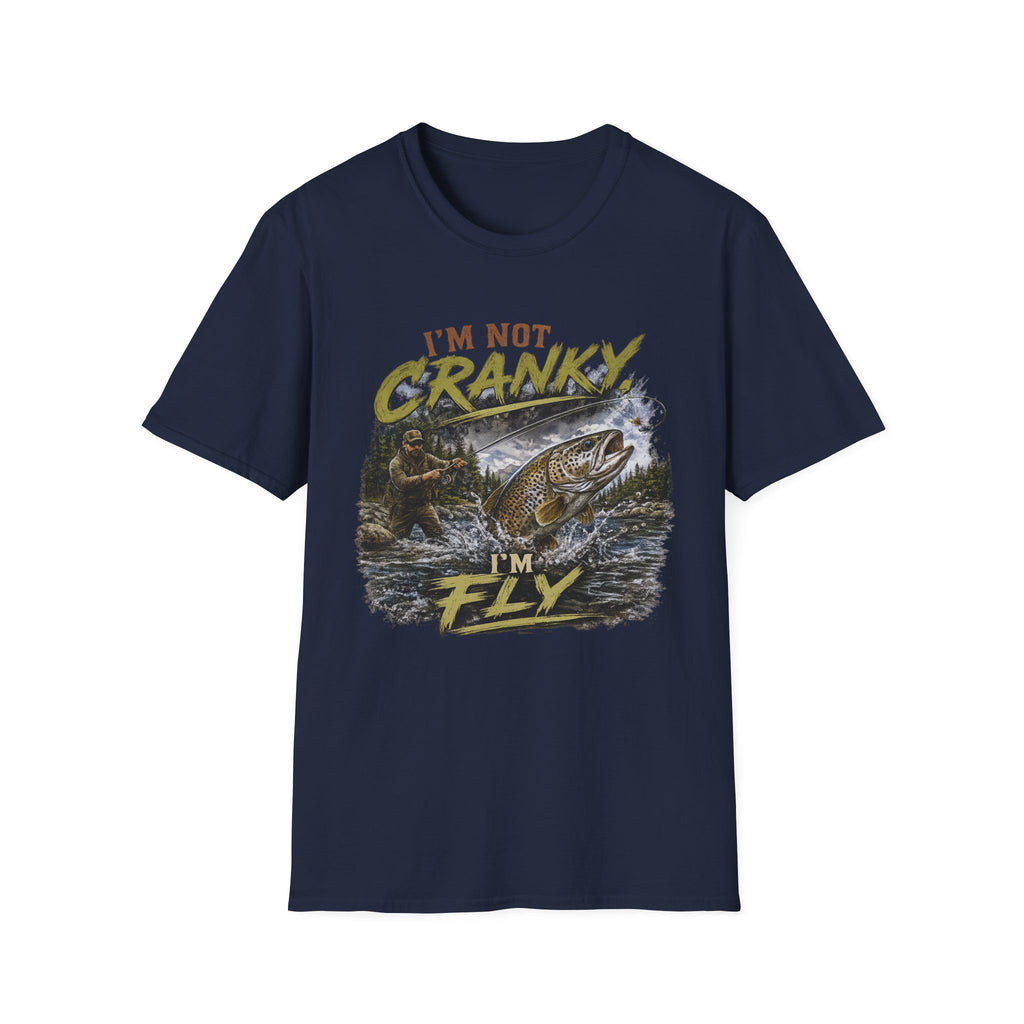 "I’m Not Cranky, I’m Fly" Vintage Trout Fly-Fishing Tee