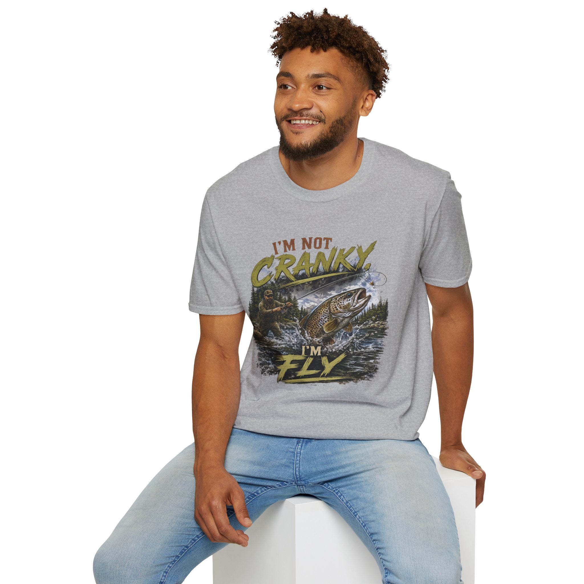 "I’m Not Cranky, I’m Fly" Vintage Trout Fly-Fishing Tee