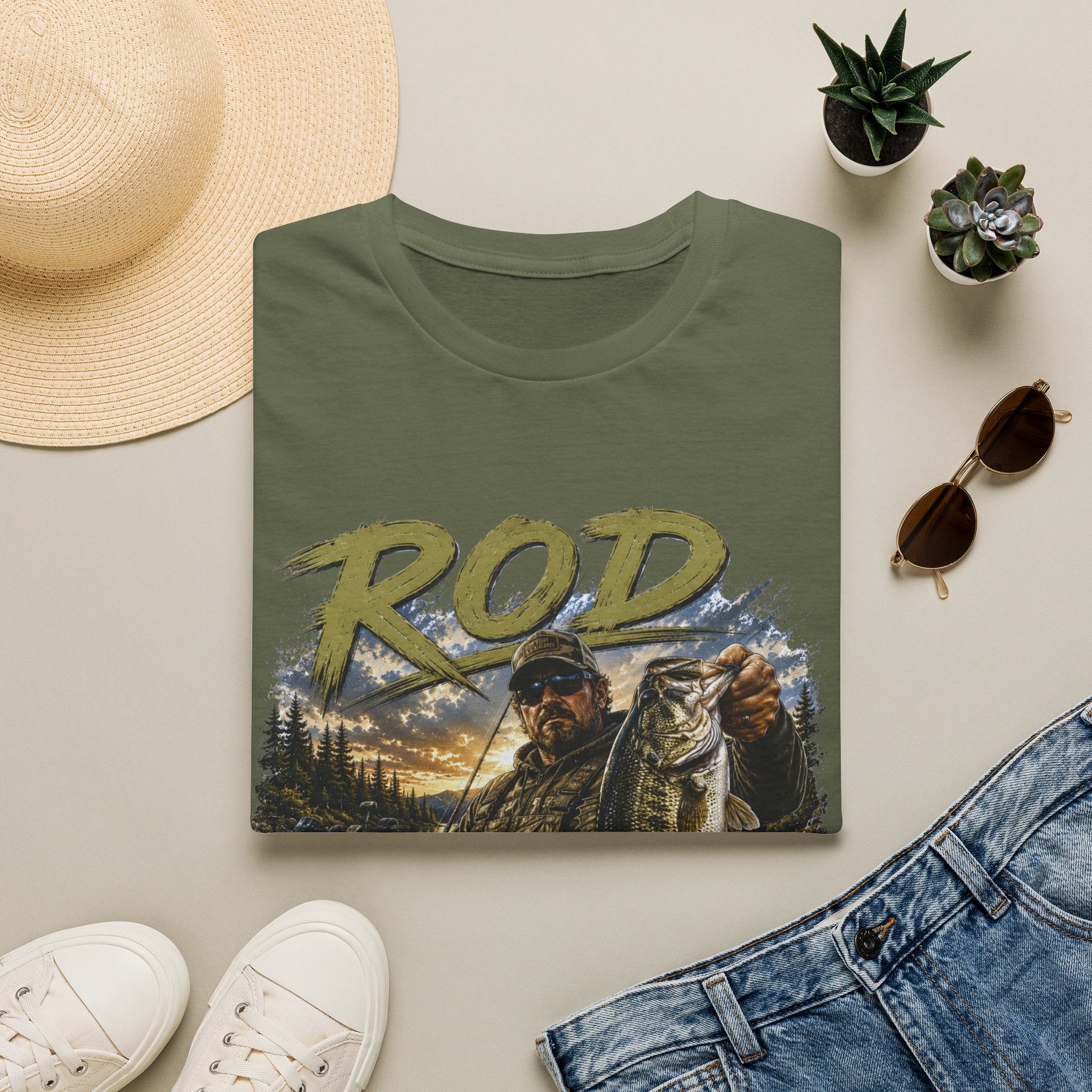 "'Rod Father" Fishing T‑Shirt — Vintage Bass Fisherman Graphic Tee