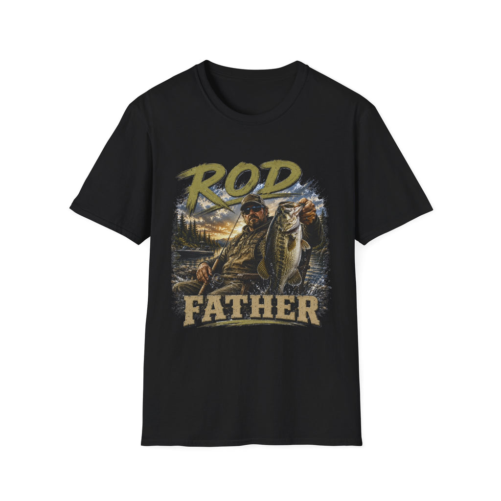 "'Rod Father" Fishing T‑Shirt — Vintage Bass Fisherman Graphic Tee