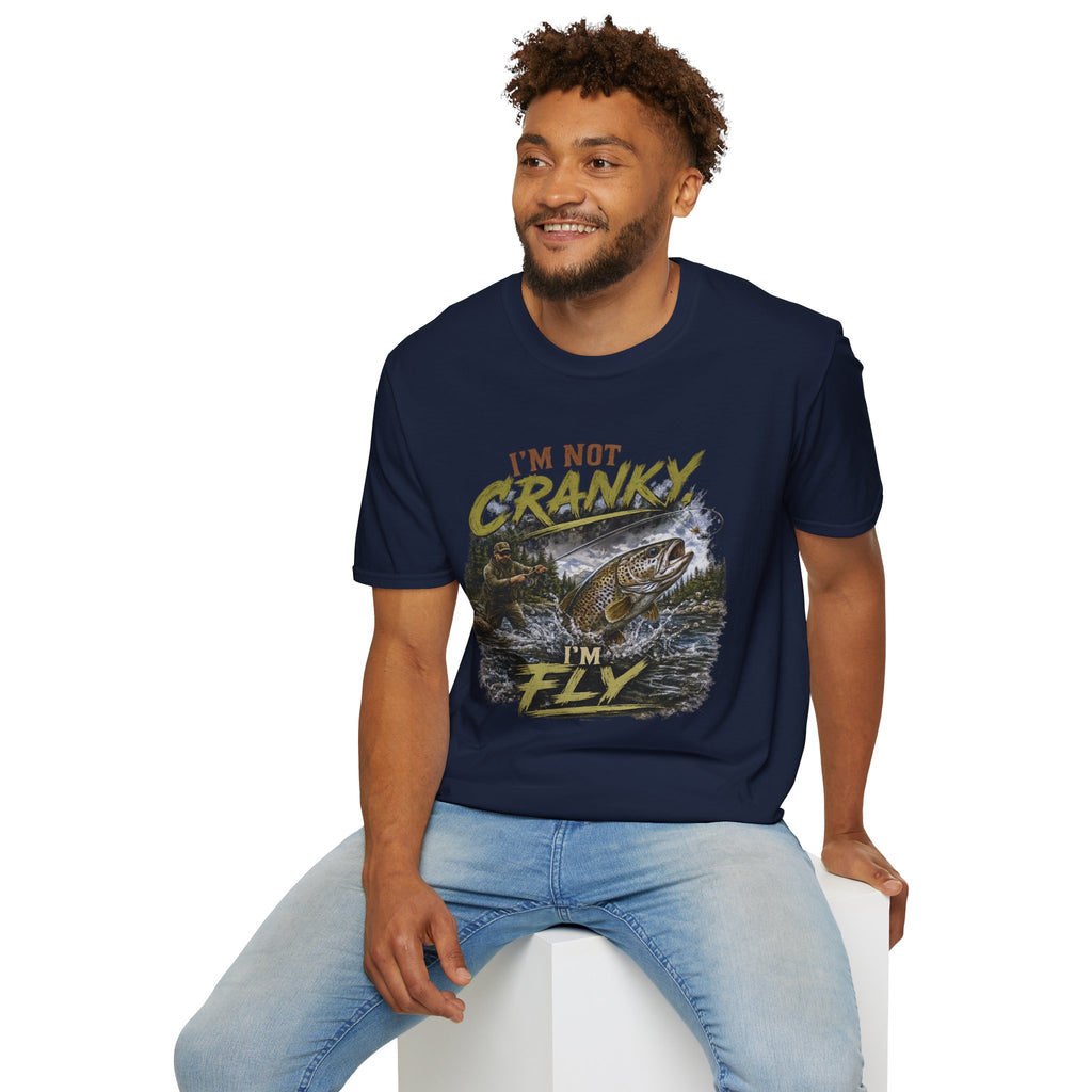 "I’m Not Cranky, I’m Fly" Vintage Trout Fly-Fishing Tee