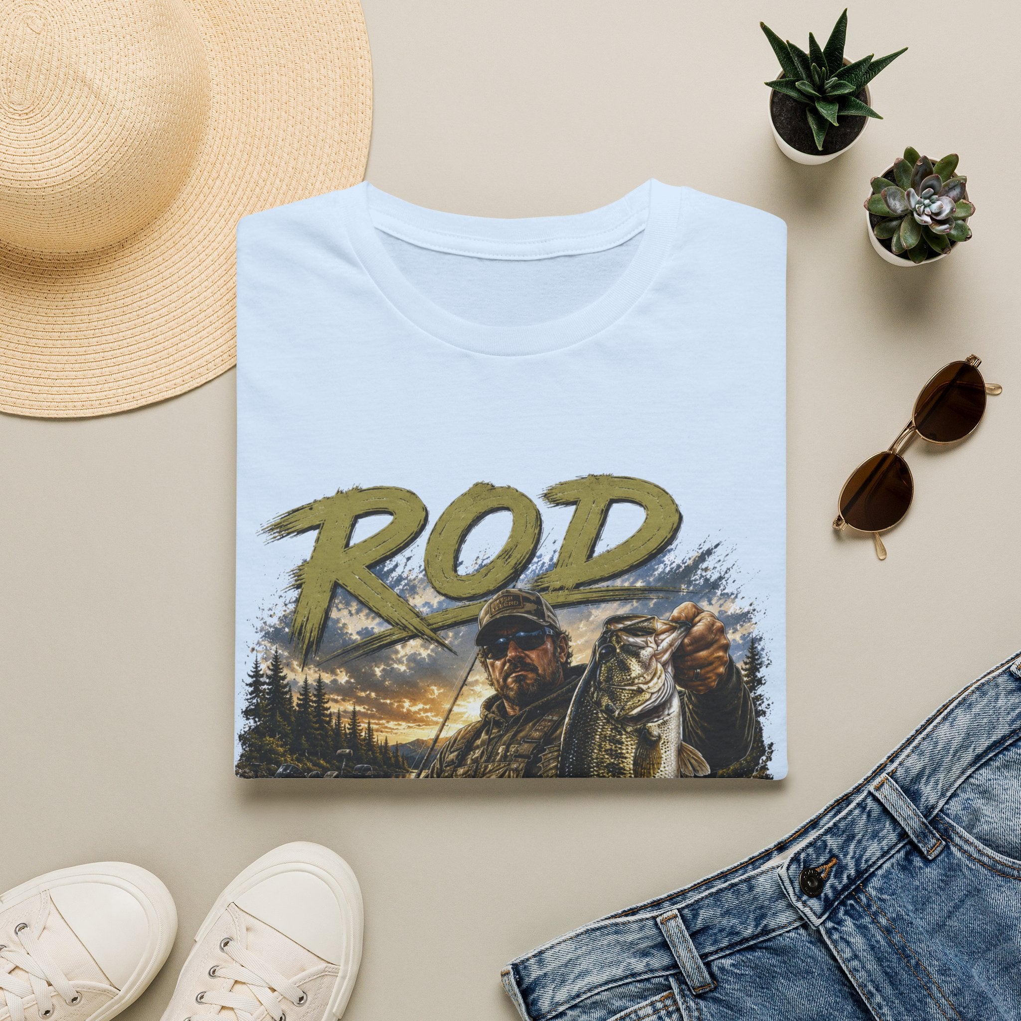 "'Rod Father" Fishing T‑Shirt — Vintage Bass Fisherman Graphic Tee