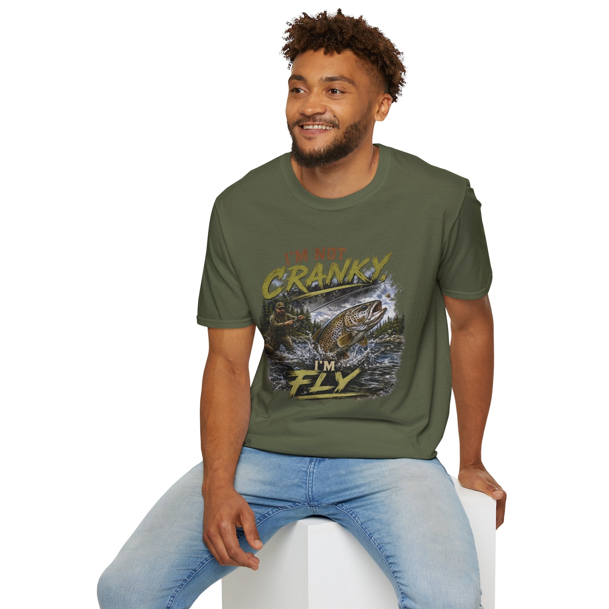 "I’m Not Cranky, I’m Fly" Vintage Trout Fly-Fishing Tee