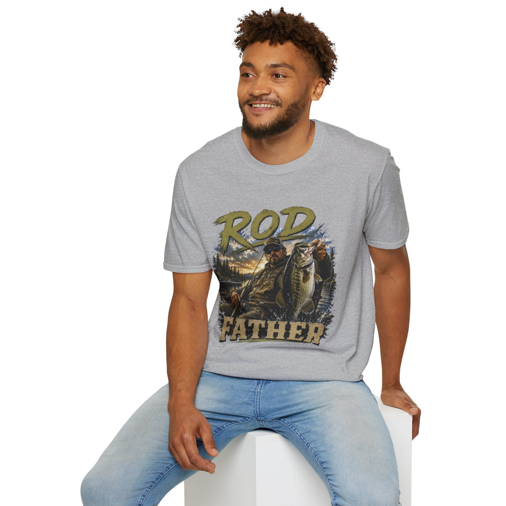 "'Rod Father" Fishing T‑Shirt — Vintage Bass Fisherman Graphic Tee