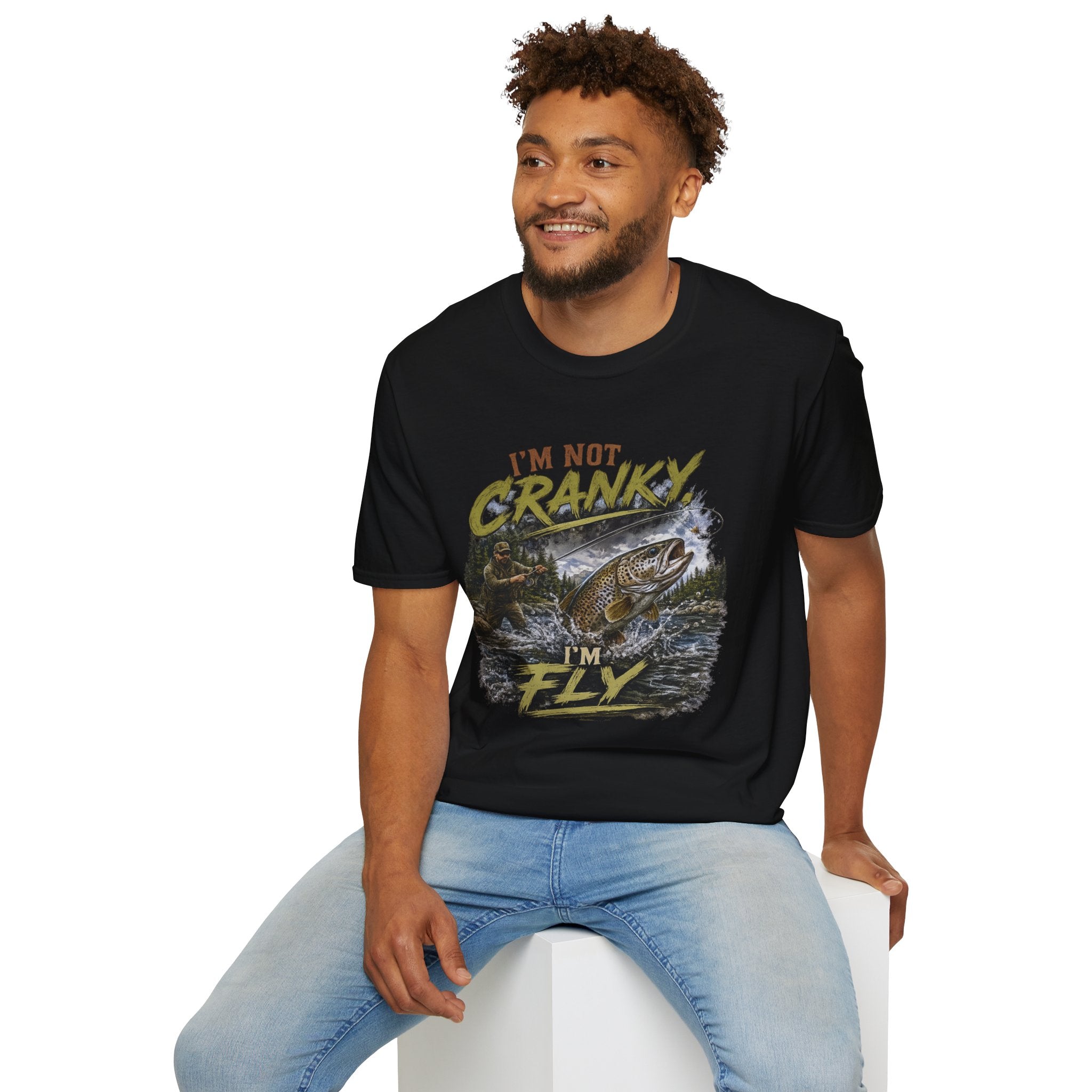 "I’m Not Cranky, I’m Fly" Vintage Trout Fly-Fishing Tee