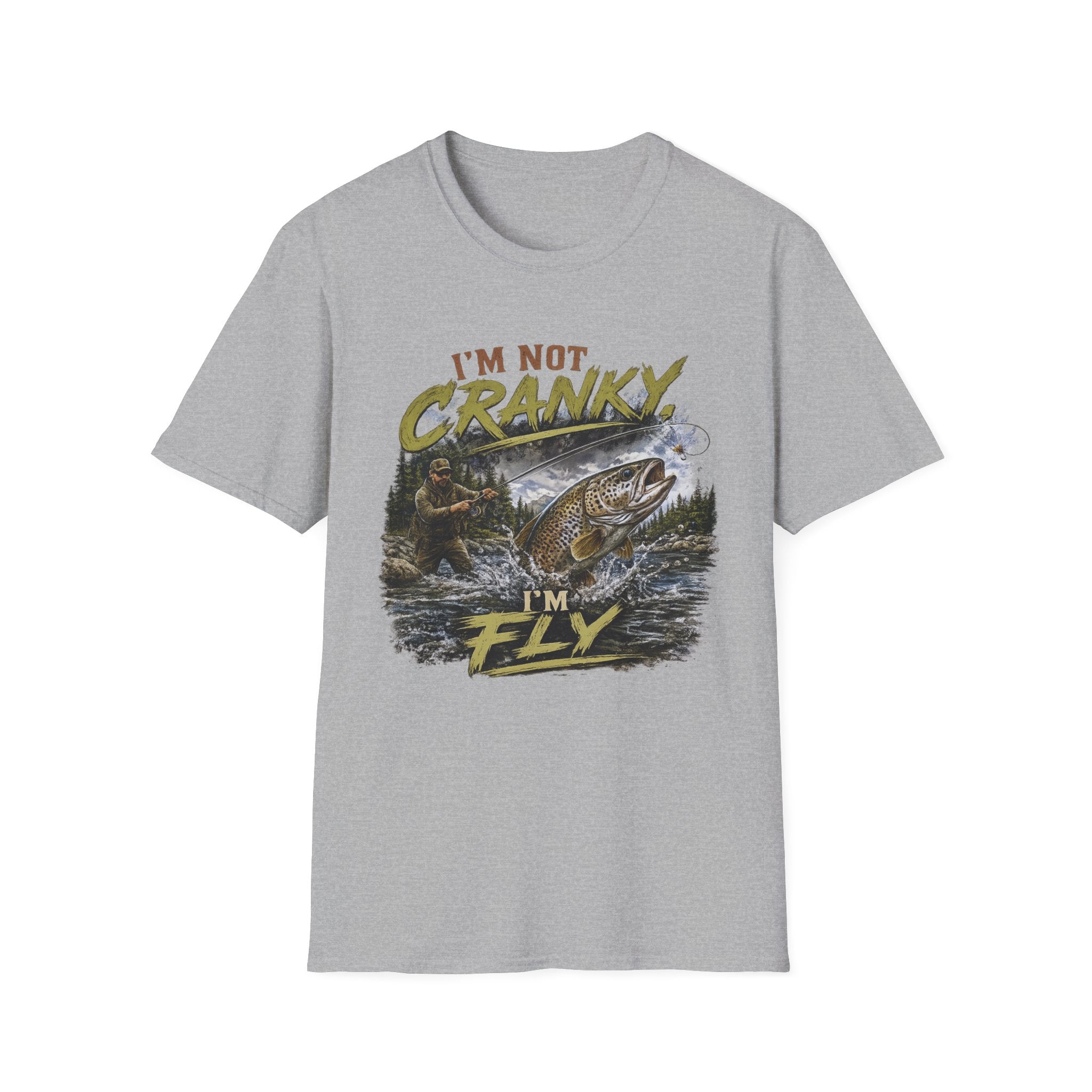 "I’m Not Cranky, I’m Fly" Vintage Trout Fly-Fishing Tee