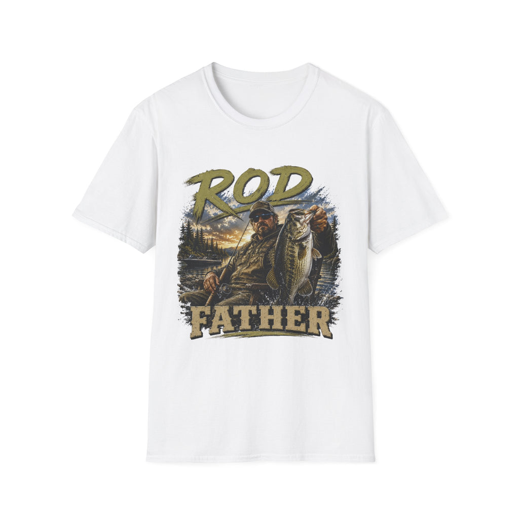 "'Rod Father" Fishing T‑Shirt — Vintage Bass Fisherman Graphic Tee