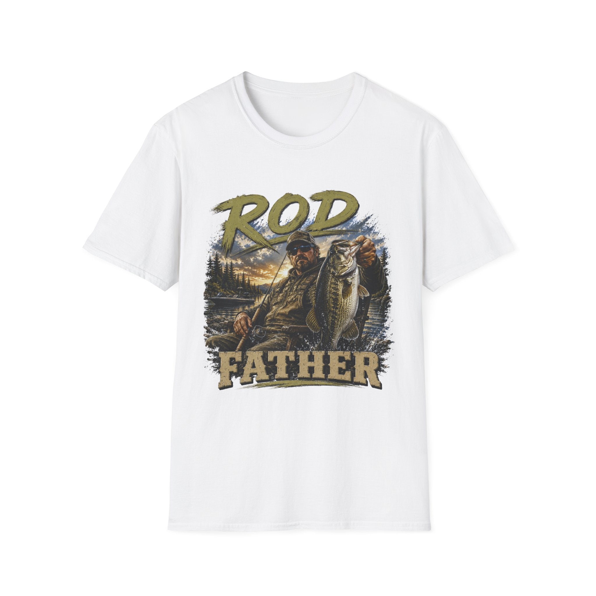 "'Rod Father" Fishing T‑Shirt — Vintage Bass Fisherman Graphic Tee