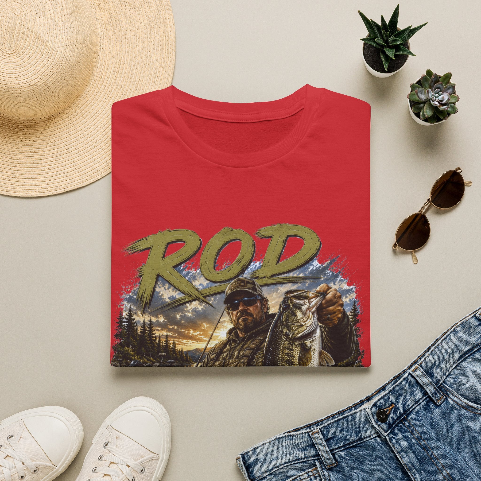 "'Rod Father" Fishing T‑Shirt — Vintage Bass Fisherman Graphic Tee