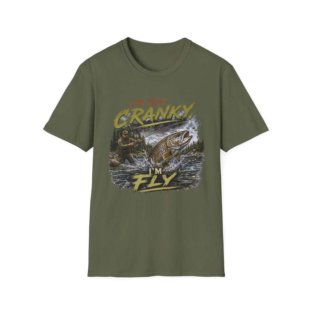 "I’m Not Cranky, I’m Fly" Vintage Trout Fly-Fishing Tee