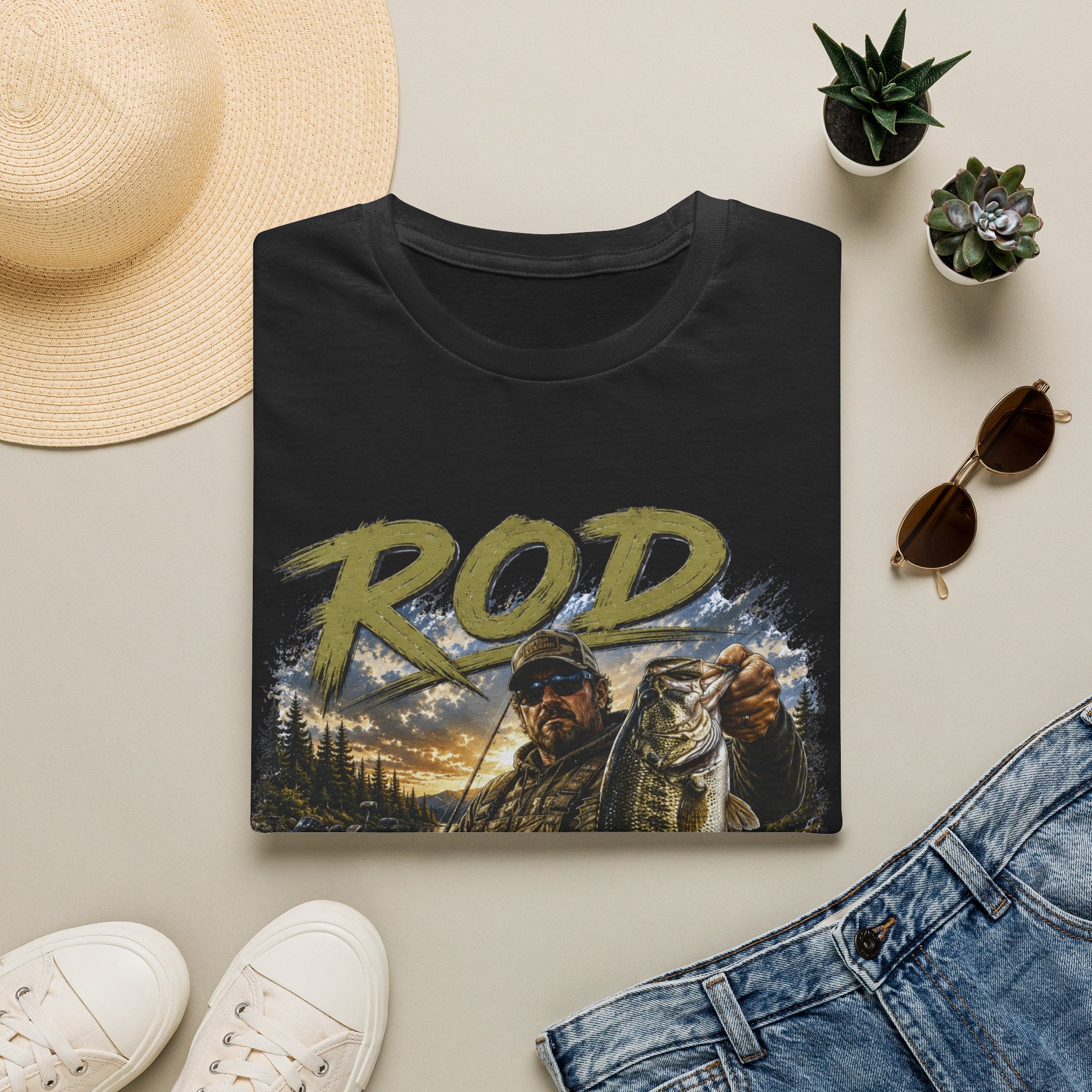 "'Rod Father" Fishing T‑Shirt — Vintage Bass Fisherman Graphic Tee