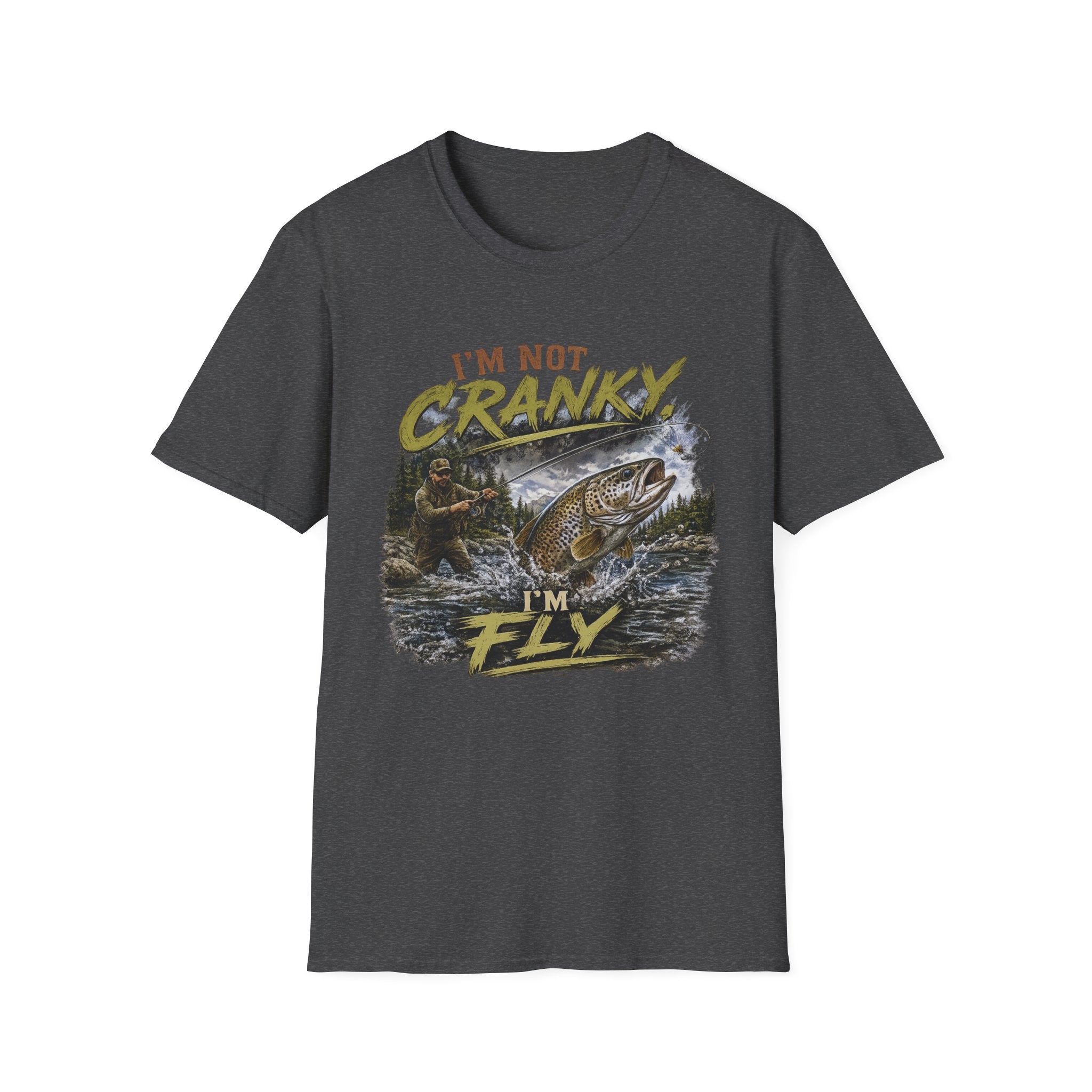 "I’m Not Cranky, I’m Fly" Vintage Trout Fly-Fishing Tee
