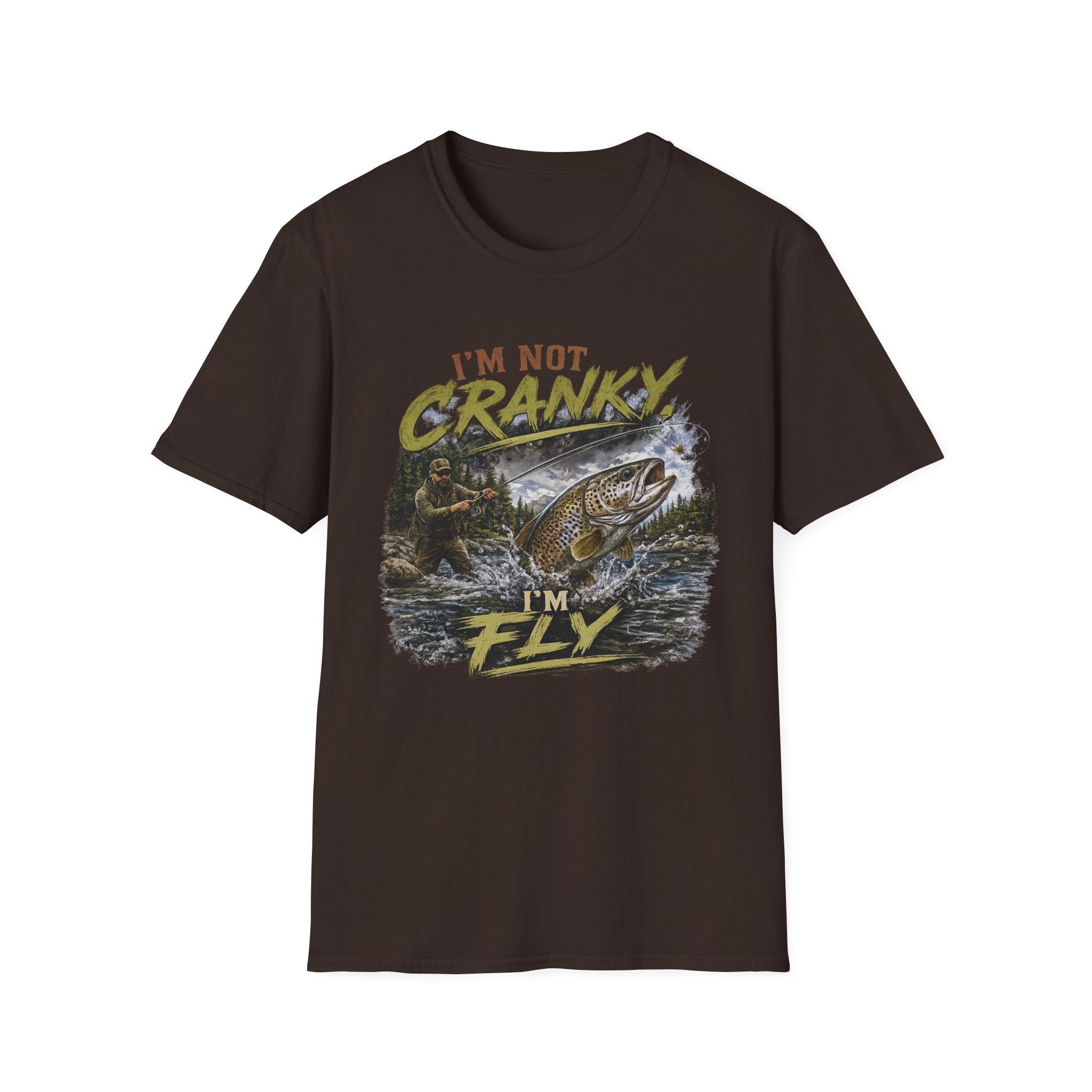 "I’m Not Cranky, I’m Fly" Vintage Trout Fly-Fishing Tee